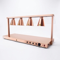 Station de chauffage électrique pour buffet en acier inoxydable, robuste, avec lampes chauffantes infrarouges à tête simple ou quadruple et contrôle indépendant