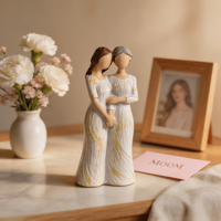 Statuette en résine Mère et Fille pour la décoration de table de chambre, cadeau commémoratif pour la Fête des Mères