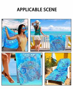 Serviettes de plage brodées de qualité hôtelière, résistantes au sable, avec poche zippée - Product Image 2