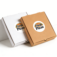 Boîtes à pizza à emporter en carton ondulé B/E Flute, écologiques, recyclables, avec logo personnalisé imprimé, qualité alimentaire, finition mate.
