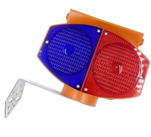 Luce di Segnalazione Solare Impermeabile, Lampada LED Lampeggiante ad Alta Luminosità, in Plastica con Grado di Protezione IP66, Rossa e Blu per Costruzioni Stradali e <span class=keywords><strong>Traffico</strong></span> - Product Image 1