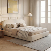 Lit de rangement de luxe moderne et lit moelleux avec design rembourré en tissu écologique pour mobilier de chambre à coucher