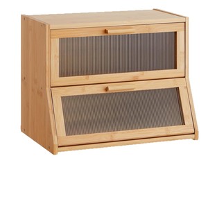 Caja de pan de madera para encimera de cocina, contenedor de almacenamiento de pan de gran capacidad para el hogar con ventana - Product Image 5