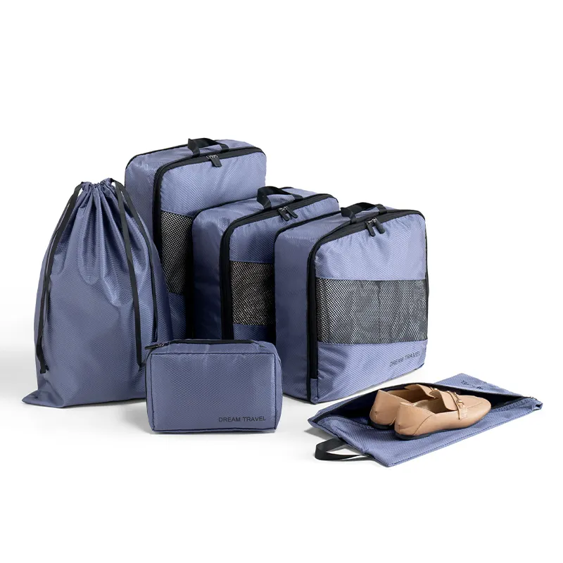 旅行高品質の衣類圧縮バッグオーガナイザー6個セットカスタム旅行荷物6個パッキングキューブ