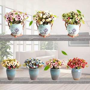 Vendita calda margherita di seta fiori artificiali in decorazioni di nozze sfuse vasi di altezza 30cm fiori artificiali rose - Product Image 5