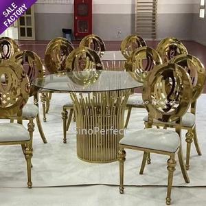 Fashion Style Round Glass Round <b>Table</b> Stainless Steel Bridal Dining Wedding Decorations for <b>Table</b> - Product Image 1