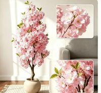 130cm Künstlicher Kirschblütenbaum Hochwertige Simulationsblumen Hochzeits- und Partydekoration Innenbereich Immergrüne Valentinstag-Dekoration