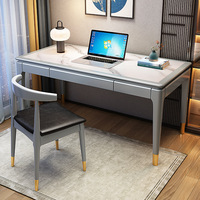 Grand bureau d'ordinateur minimaliste Boardoffice, le bureau en dalle de roche est résistant à la saleté et facile à nettoyer, adapté à une utilisation au bureau.