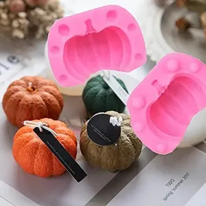 5-Piece Set of 3D Mini Pumpkin and Maple Leaves Silicone Mold for Cake Decorating for Halloween and Thanksgiving Cake Tools