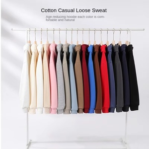Felpa con Cappuccio a Maniche Lunghe a Tinta Unita da 320 Grammi, Stile Casual su Misura, <span class=keywords><strong>Taglie</strong></span> Forti per Produttori di <span class=keywords><strong>Abbigliamento</strong></span> - Nuova Collezione Autunno/Inverno - Product Image 5