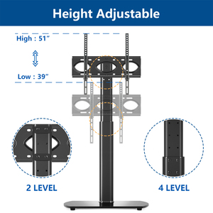Meuble TV au sol Offre Spéciale avec verrouillage de sécurité pour télévision de taille moyenne Base en verre trempé haut de gamme avec <span class=keywords><strong>pieds</strong></span> antidérapants Support TV - Product Image 5