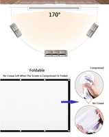 Écran de projection portable universel HaoMing de 150 pouces 16:9, idéal pour la maison, l'extérieur et les voyages, écrans pliables