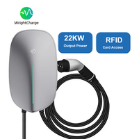Cargador de Vehículos Eléctricos AC de 22kW, Wallbox de Pared, Tipo 1, Estación de Carga Doméstica, con Certificación CE, Tarjeta RFID, Aplicación Inteligente, WiFi, Nuevo