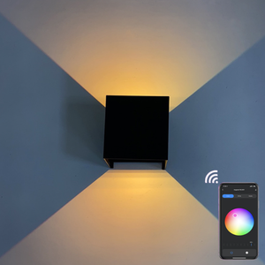 <span class=keywords><strong>Lampe</strong></span> murale intelligente à Led, wi-fi, rvb, voix réglable, extérieur, jardin, nuit, applique murale ronde encastrée, Tuya, autre système d'application - Product Image 3