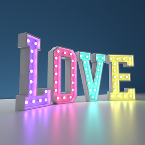 Lettres en métal <span class=keywords><strong>vintage</strong></span> Bulb Love Marquee de 24 pouces pour la décoration, <span class=keywords><strong>enseigne</strong></span> <span class=keywords><strong>lumineuse</strong></span> - Product Image 1