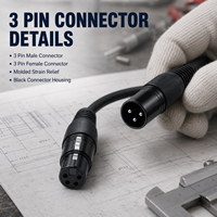 Câble XLR professionnel 3 broches mâle-femelle pour microphone, 5 m, pour table de mixage, interface audio, scène, longueur personnalisée OEM ODM