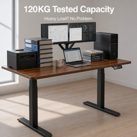 Cadre de bureau assis-debout à double moteur certifié CE, fournisseur d'usine OEM de bureaux réglables, table électrique à hauteur réglable