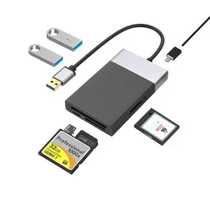 6ใน1 USB3.0อะแดปเตอร์การ์ดหน่วยความจำ CF TF SD XQD แฟลชดิสก์อะแดปเตอร์สำหรับ Windows สำหรับ Mac อะแดปเตอร์ฮับแล็ปท็อป