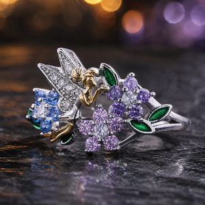 Anello con Ali d'Angelo Colorate per Donne, Gioiello da Dito Creativo in Stile Europeo e Americano - Product Image 5
