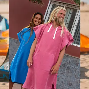 Пончо из микрофибры, пляжное пончо для серфинга, супервпитывающее влагу, полотенце для смены костюма, Халат