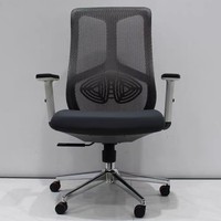 Chaise de bureau ergonomique moderne à dossier haut pivotante avec design en maille respirante, hauteur réglable, base en alliage d'aluminium robuste, roulettes