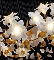 Lustre suspendu personnalisé de luxe en verre de jade ajouré motif flocon de neige, design d'éclairage pour villa, hôtel, grenier et escalier