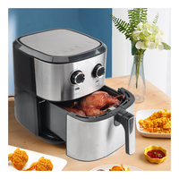 Friteuse à air multifonctionnelle sans huile TYWIT, électrique, carrée, en acier inoxydable, 6 L, avec contrôle de température réglable