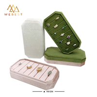 Boîte à bijoux en velours Webest, plateau en velours sur mesure, boîte de présentation de bijoux, plateaux de présentation de bijoux pour bagues