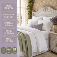 Linge de lit d'hôtel en gros, ensemble de literie en mélange polyester-coton microfibre, serviette, peignoir, nappe, solution complète, personnalisation OEM