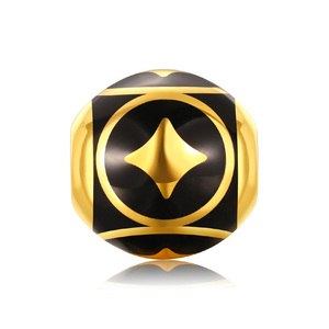 Tamaño pequeño diseño de moda 24K oro puro oro duro moneda de cobre Tianzhu pulsera con cuentas accesorios de joyería de oro de gama alta - Product Image 1