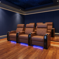 Fauteuil inclinable électrique multifonctionnel en cuir pour cinéma maison, canapé de cinéma inclinable motorisé