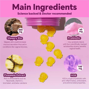 Gomitas Probióticas para Mujeres de Olmo Resbaladizo, Suplemento Premium Personalizado de Fábrica para la Salud Vaginal - Product Image 3