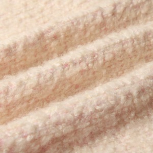 Nuovo Arrivo: Tessuto Bouclé in Lana Mohair e Alpaca, Morbido e Confortevole, Rosa Chiaro, per Cappotti Invernali, Prezzo di Fabbrica - Product Image 3