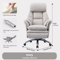 Fauteuil de bureau inclinable en cuir avec massage électrique, design ergonomique, pivotant, à roulettes, moderne, minimaliste, hauteur réglable