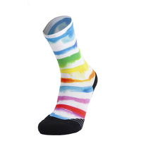 Lot de chaussettes de sport tricotées, faites en nylon et polyester, 360 DTG, ensemble de compression avec impression, pour hommes et femmes