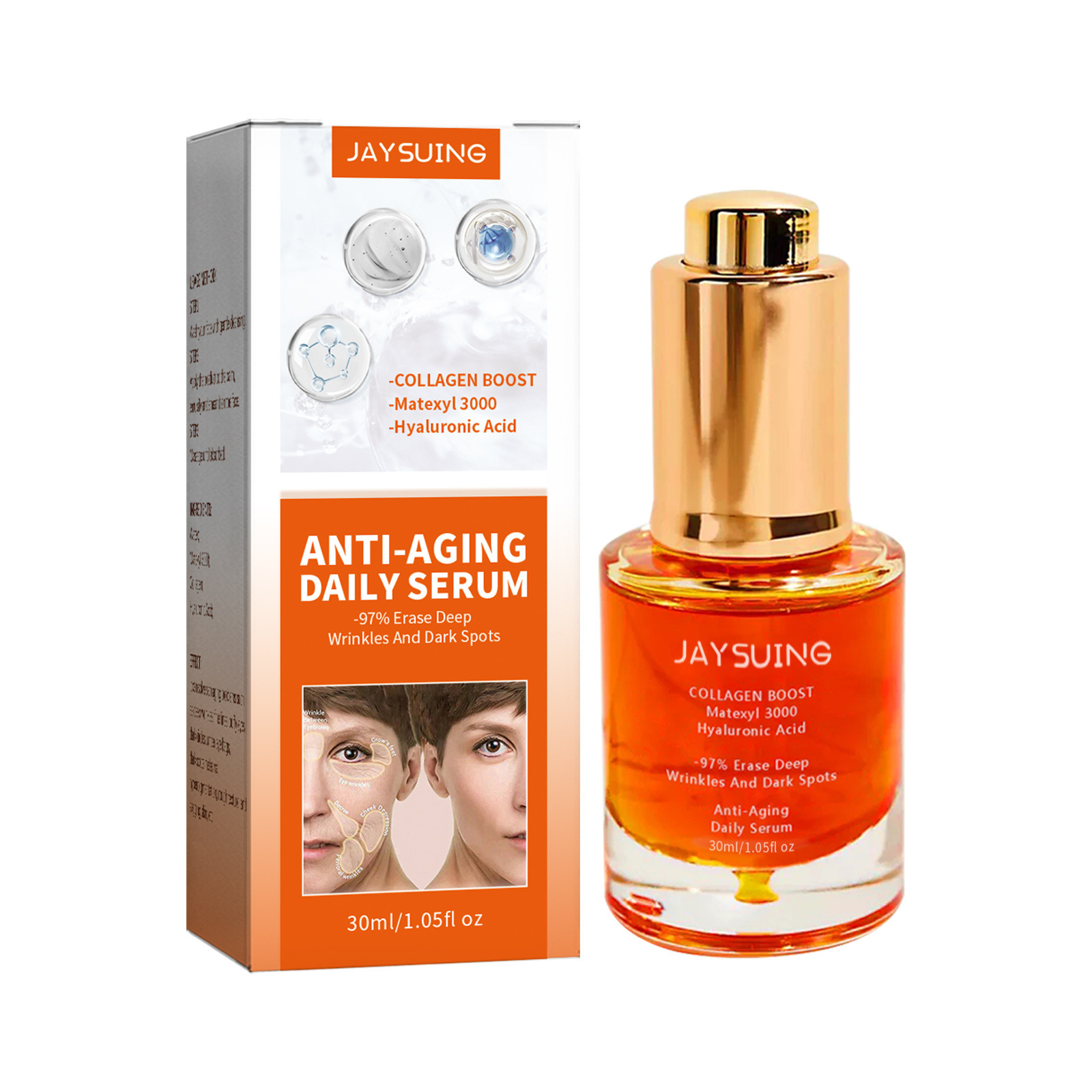 JAYSUING Collagen Facial Hyaluronic Acid Anti Aging Serum