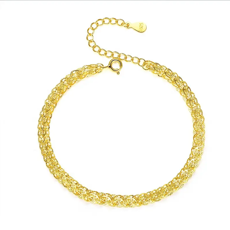 925 sterling silver bracelet starry 18k gold plated cuban link bracelet jewelry