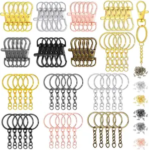 Screw Eye Pin Metal Key Chain In Bulk Bronze Gold Keyrings Chain Split Rings With Screw Pin Jewelry Making Accessories