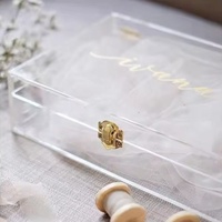 Benutzer definierte klare Acryl Hochzeit Geschenk verpackung Box abschließbare Andenken Boxen für Hochzeits feier Acryl Vitrine Acryl Box