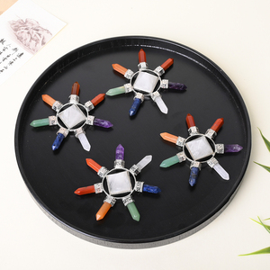 Pyramides en cristal naturel en gros, ornements en pierres précieuses 7 chakras pour la méditation - Product Image 4