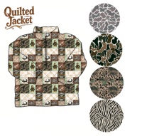 Veste matelassée légère pour enfant style occidental, à quart de zip, motif camouflage, pour tout-petit, thème chasse en plein air