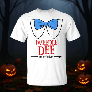 T-shirt unisexe pour adulte en blanc avec inscription « I'm With Dum » pour Halloween - Product Image 3