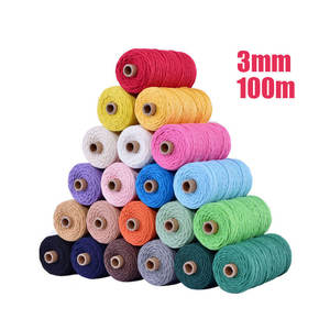 Filo da Cucito in Cotone 100% Colorato da 3mm, Corda di Cotone Spessa e Sottile, Filo per Arazzi e Decorazioni - Product Image 1