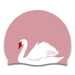 Gorro de natación de silicona con estampado de cisne, protección para los oídos para adultos, gorro de natación extra grande, grueso, impermeable, protector del cabello - Product Image 1