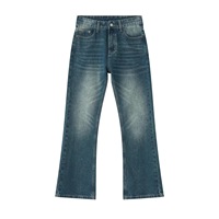 Jean évasé ample dégradé vert-bleu pour homme – Pantalon en denim ample style vintage décontracté coupe bootcut streetwear pour homme