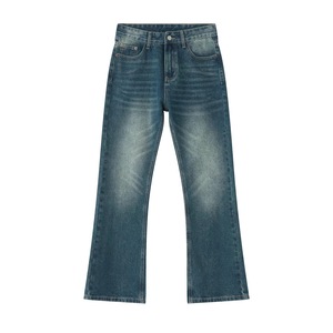 Jean évasé ample dégradé vert-bleu pour <span class=keywords><strong>homme</strong></span> – Pantalon en denim ample style vintage décontracté coupe <span class=keywords><strong>bootcut</strong></span> streetwear pour <span class=keywords><strong>homme</strong></span> - Product Image 5