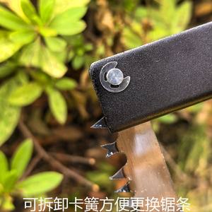 Scie pliante portable 35x5x4 cm en acier au manganèse, scie à main de camping en plein air, outil de coupe de bois durable noir - Product Image 4