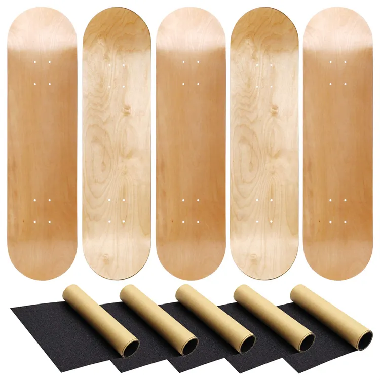 Dek Skateboard Kosong Profesional, Pita Pegangan Papan Luncur Ekor Ganda 31*8 Inci Kustom