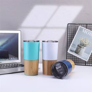 <span class=keywords><strong>Vaso</strong></span> creativo de acero inoxidable de bambú de 18Oz, taza de café y cerveza al vacío de doble pared, <span class=keywords><strong>termo</strong></span> portátil para coche, tazas de vidrio para hielo - Product Image 2