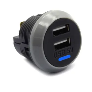 带触摸开关的双端口USB汽车电源充电插座5v输出迷你汽车电源充电器